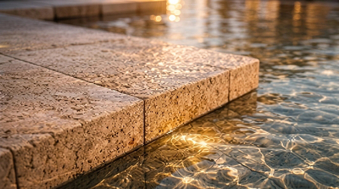 Travertine Pool Coping Detail